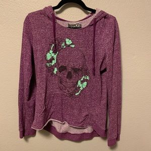 Volcom floral skull purple hoodie